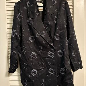 H&M Black Celestial Patterned Blazer